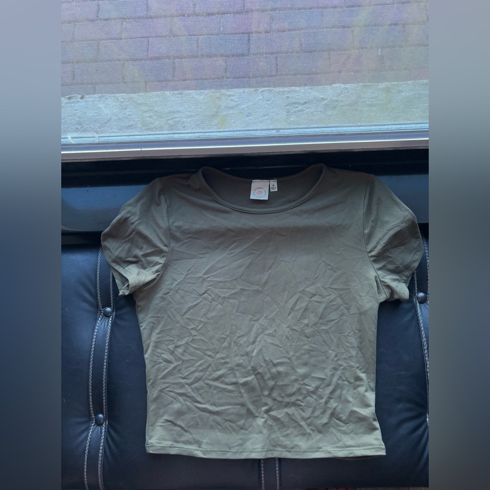 Olive green crop top